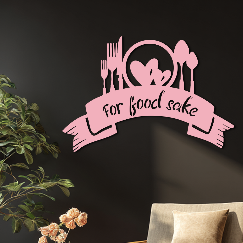 For Food Sake Metal Wall Art – Modern Kitchen & Dining Room Decor - KAFGP139 - Tampa Home & Garden Store