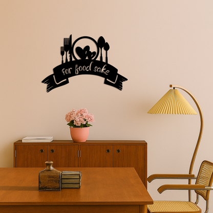 For Food Sake Metal Wall Art – Modern Kitchen & Dining Room Decor - KAFGP139 - Tampa Home & Garden Store