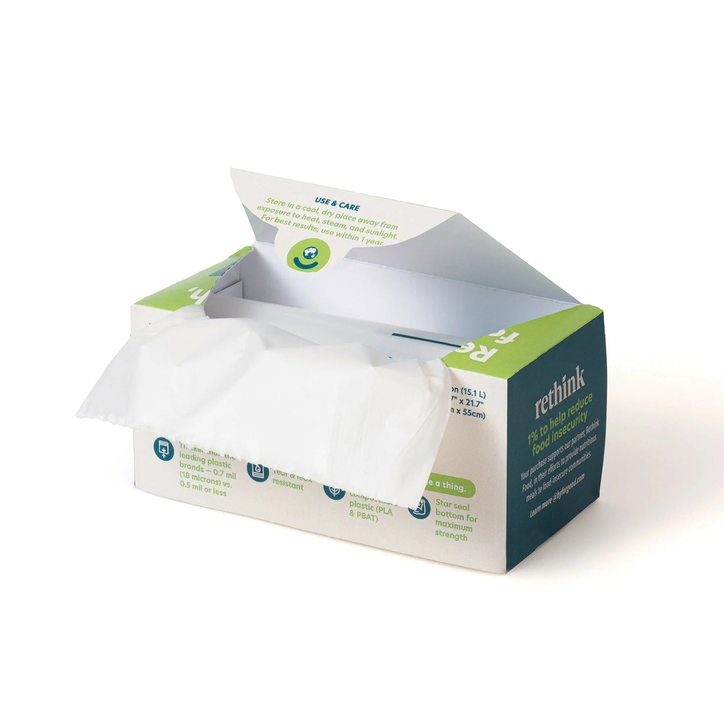 For Good™ Compostable Small Trash Bags – 4 Gallon, Plant-Based, Tear-Resistant – BPI Certified for Home & Office Use (White with Green Text, 25 Count) - Tampa Home & Garden Store