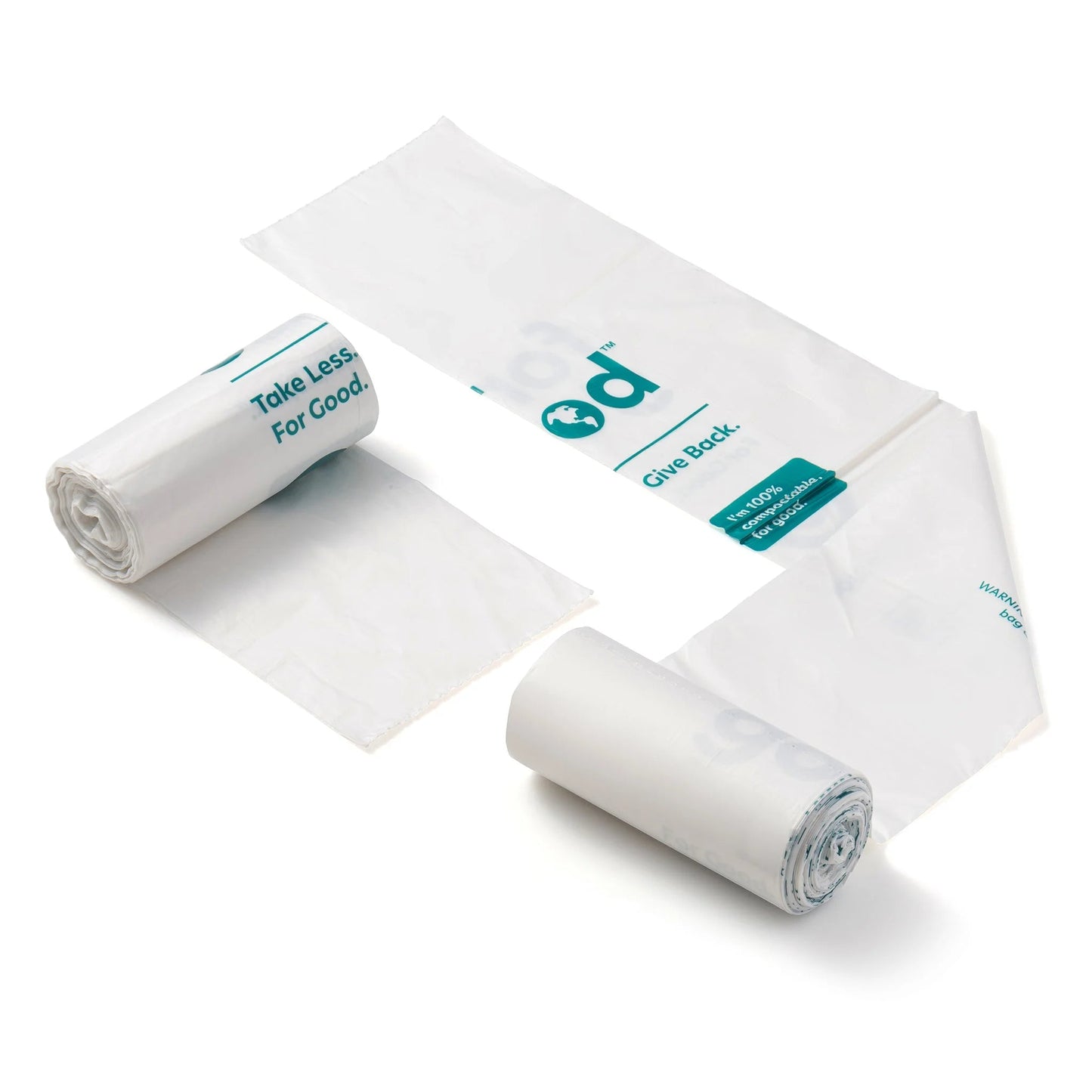 For Good™ Compostable Small Trash Bags – 4 Gallon, Plant-Based, Tear-Resistant – BPI Certified for Home & Office Use (White with Green Text, 25 Count) - Tampa Home & Garden Store