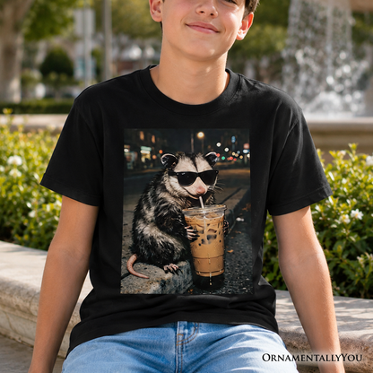 Kids Love the Funny Iced Coffee Opossum Tee