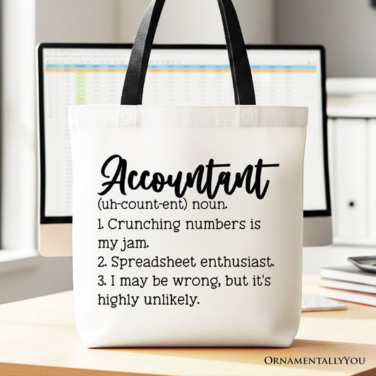 Accountant Gift Canvas Tote Bag and Finance Staff