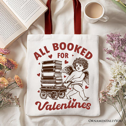All Booked for Valentines Cupid Canvas Tote Bag