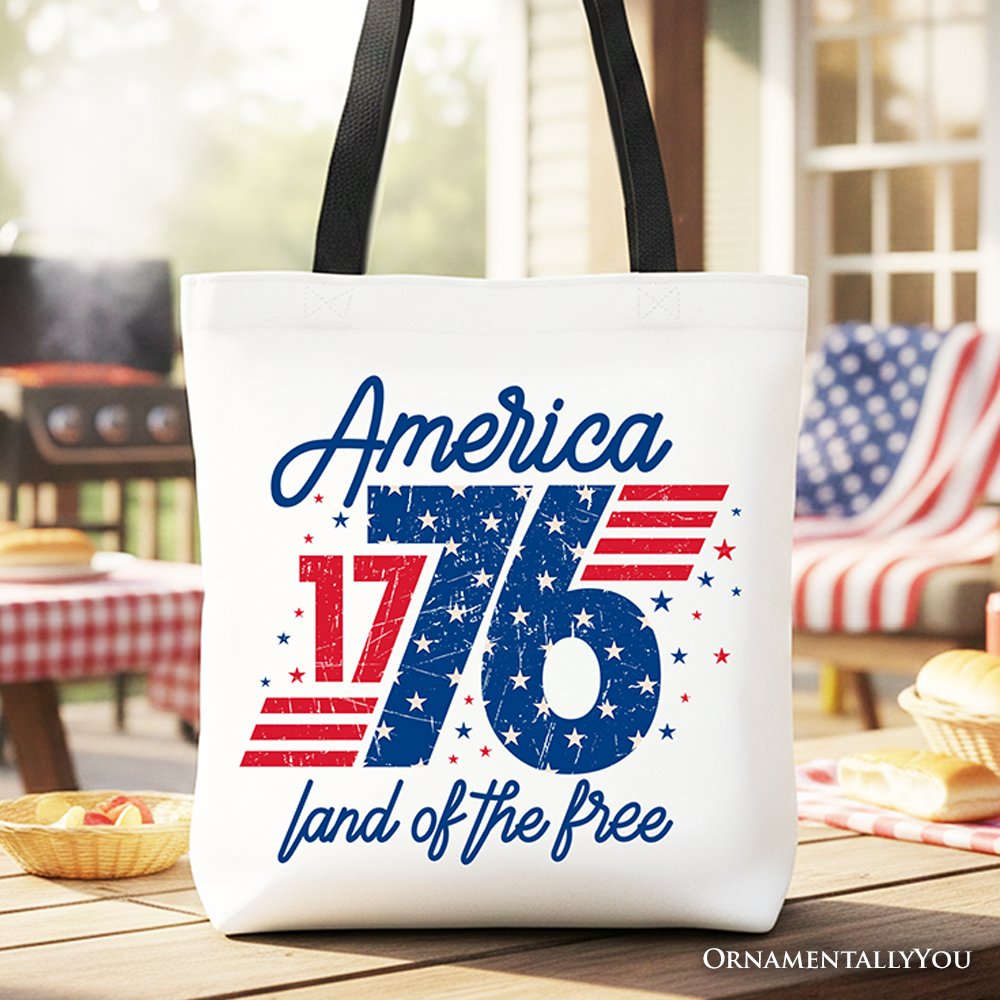 Vintage America 1776 Land of the Free Tote Bag