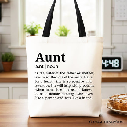 Aunt Definition Canvas Tote Bag and Family Gift
