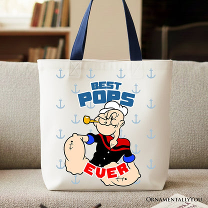 The Best Pop Ever Popeye Canvas Tote Bag for Dad