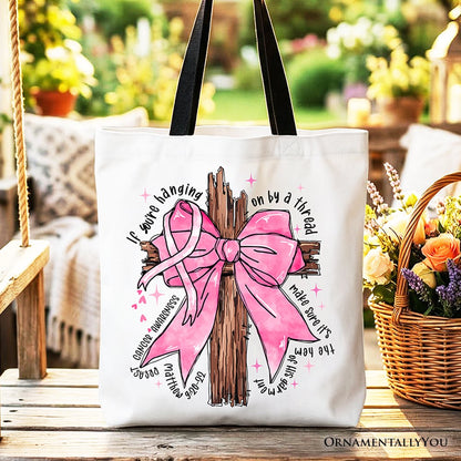 Pink Bow and Cross Tote for the Breast Cause