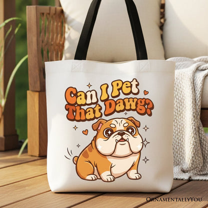Retro Bulldog Canvas Tote Bag and Dog Gift
