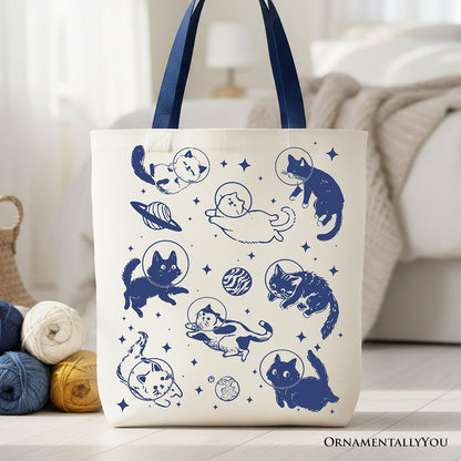 Funny and Retro Astronaut Canvas Tote Bag