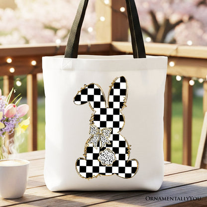 Checkered Coquette Bunny Tote Bag And Spring Shop