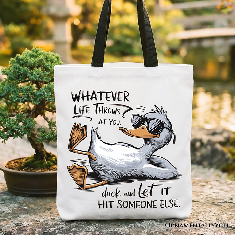 Chill Duck Life Quote Tote Bag for Gift Shoppers