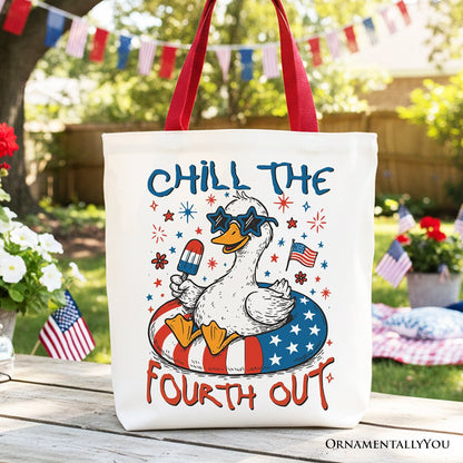 Chill The Fourth Out Goose and Canvas Tote Bag
