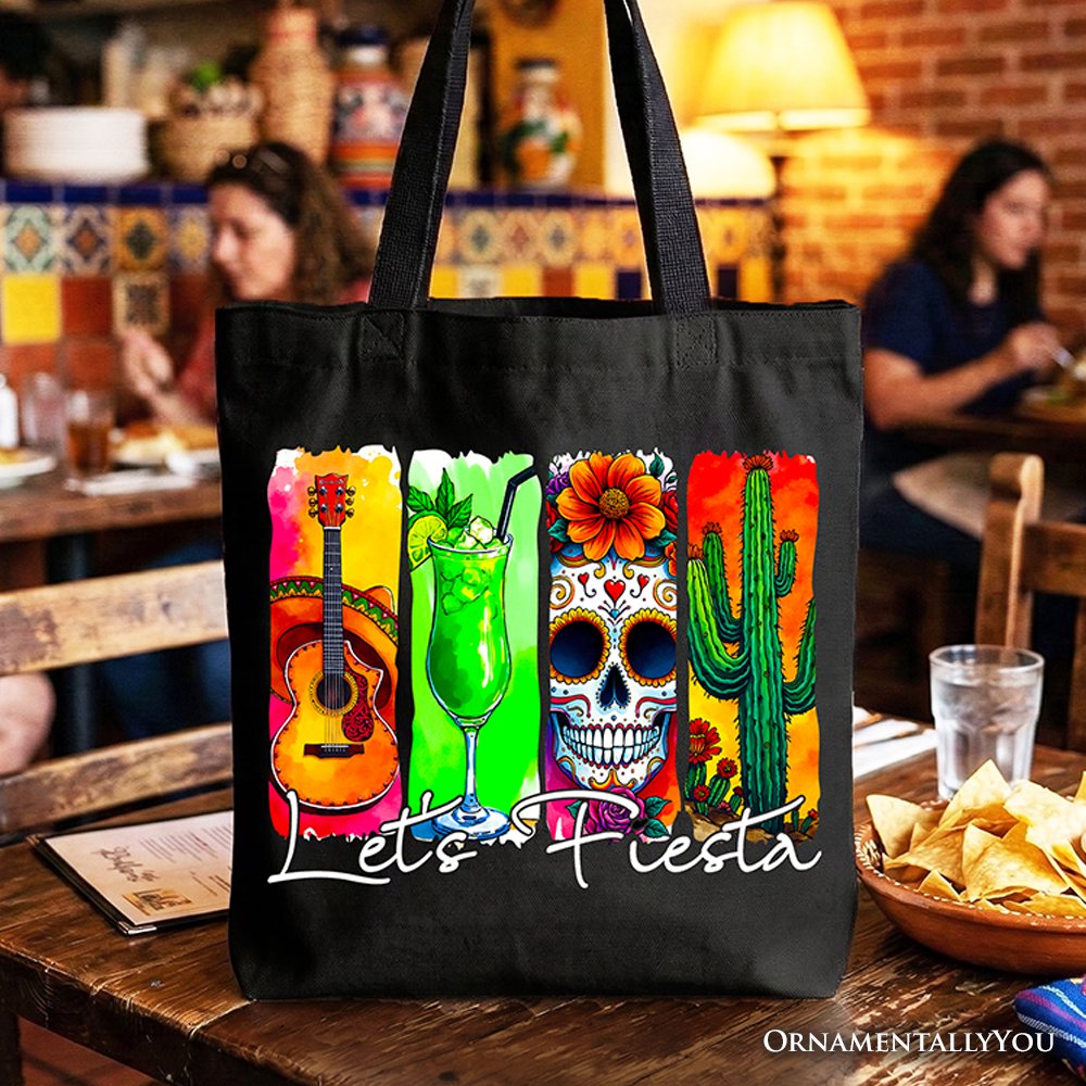 Mexican Brushstroke Canvas Tote for Fiesta