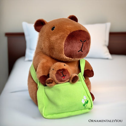 Coco la capibara y su bebé de peluche, adorable peluche de 30 cm, regalo para niños.