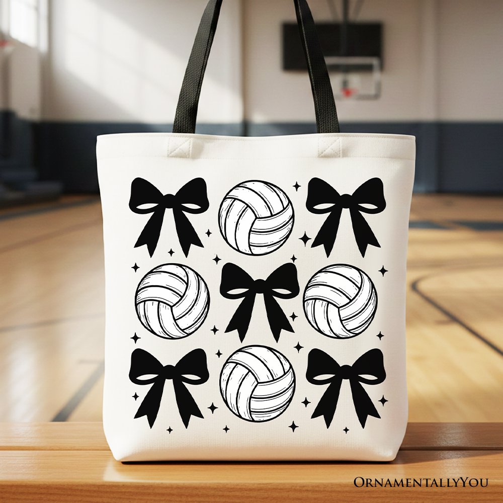 Coquette Volleyball Bows Canvas Tote Bag and Gift