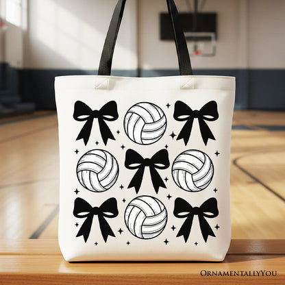 Coquette Volleyball Bows Canvas Tote Bag and Gift