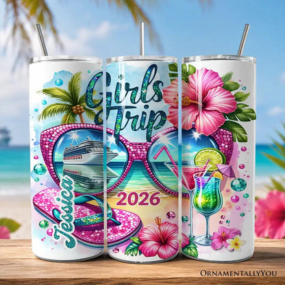 3-pack 20oz cruise girls trip tumbler set with lids and stainless straws OrnamentallyYou on Tampa Home & Garden Store
