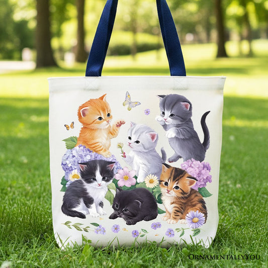 Baby Cat Wildflower Canvas Tote Bag and Gifts