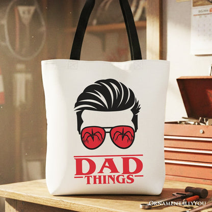 Retro Dad Canvas Tote Bag for Family Gifts