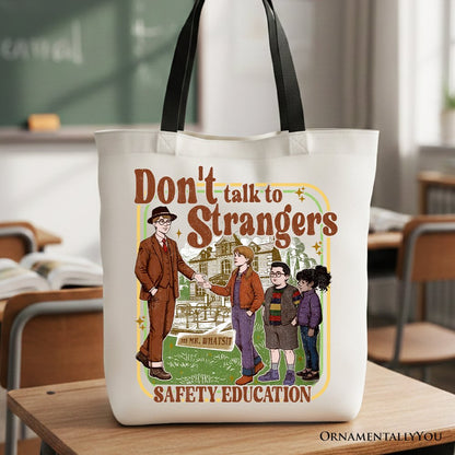 Dont Talk to Strangers Retro Canvas Tote for Kids