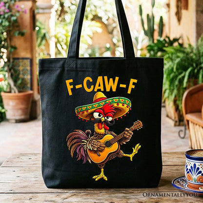 Funny Rooster and Cinco de Mayo Canvas Tote