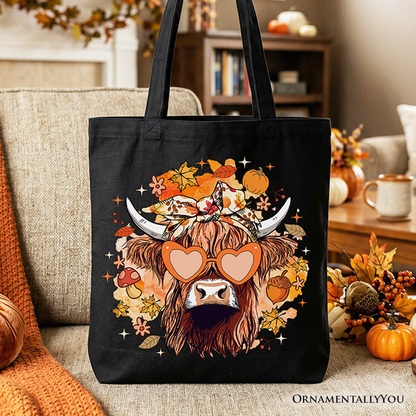 Fall Highland Cow Tote Bag and Autumn Vibes