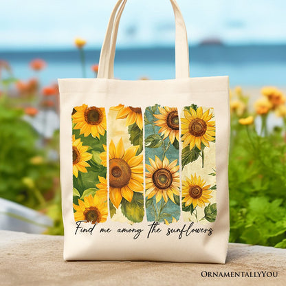 Sunflower Floral Canvas Tote Bag for Women