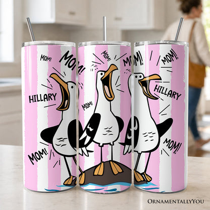 Pink Coastal Seagull Mom 20oz Tumbler and Straw