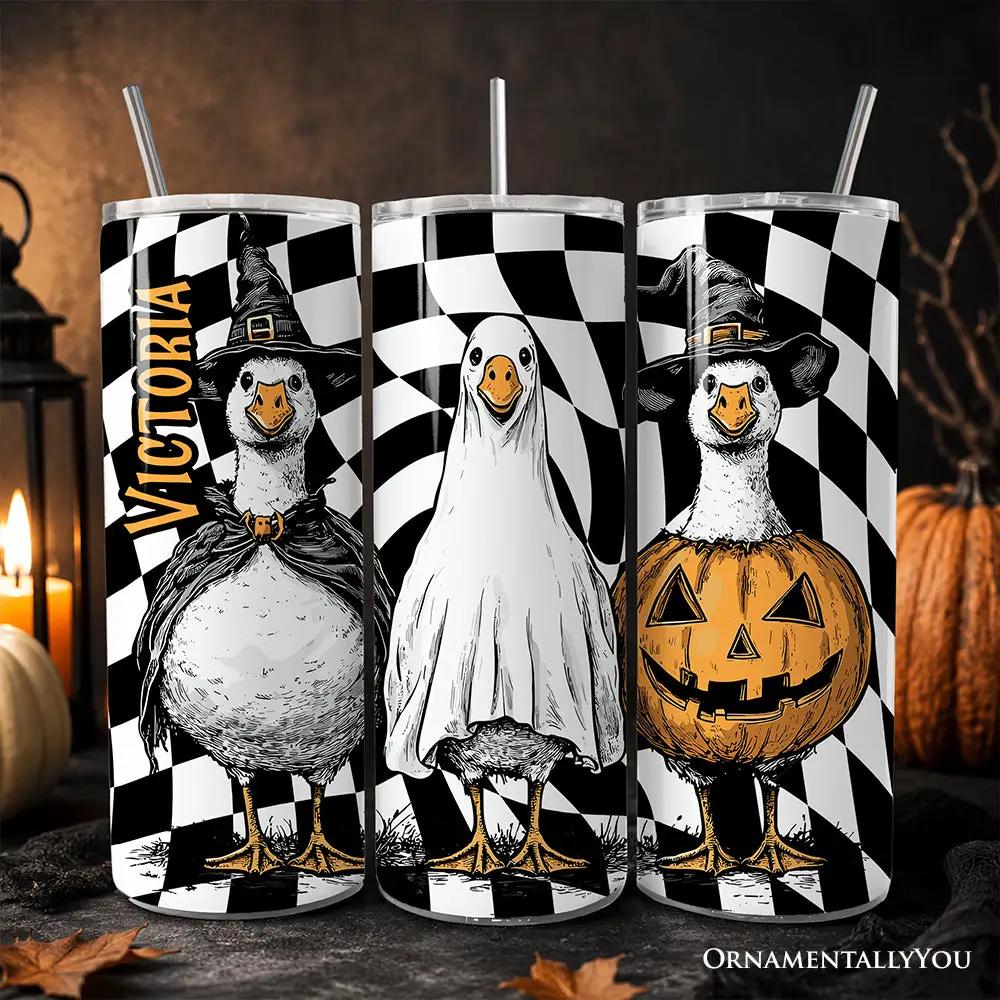 Three 20oz Halloween Goose Tumblers with lids and stainless straw by OrnamentallyYou on Tampa Home & Garden Store