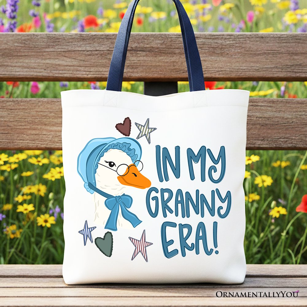 Funny Granny Era Goose a Canvas Tote Bag