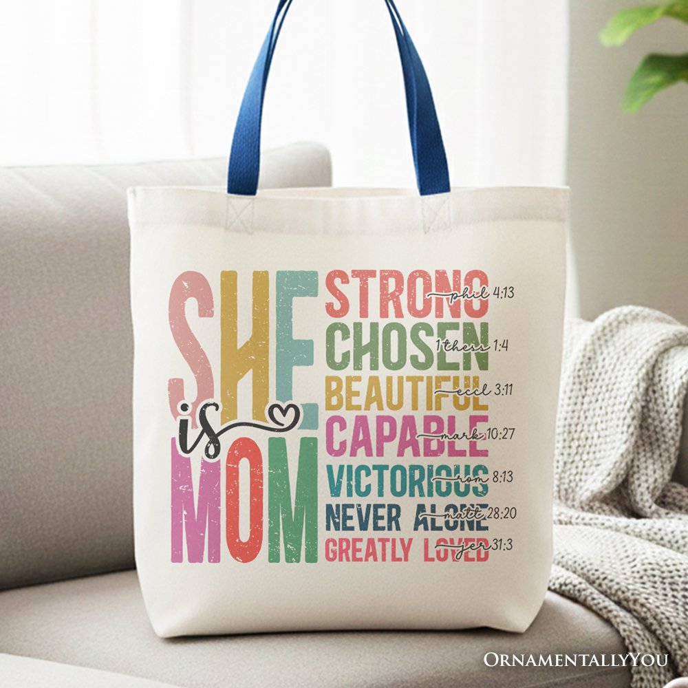 Strong Christian Mom Canvas Tote Bag and Gift