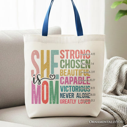 Strong Christian Mom Canvas Tote Bag and Gift