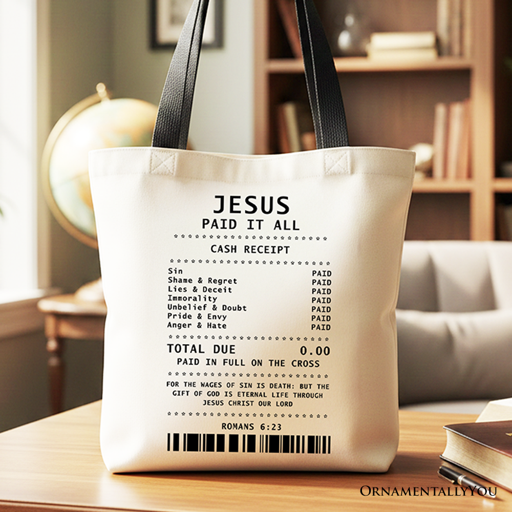 Jesus Paid It All a Classic Christian Canvas Bag