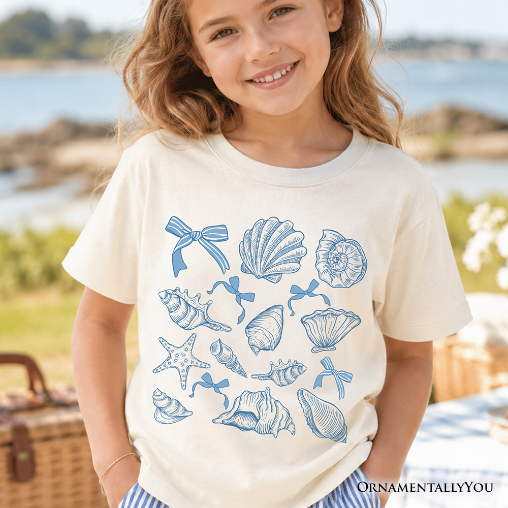 Kids Coquette and Seashell Summer Beach Tee