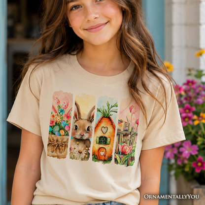 Easter Kids Floral Bunny Light Cotton Tee