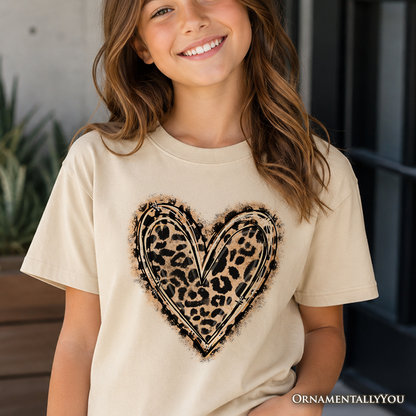 Kids Cotton Tee and Leopard Heart Valentine