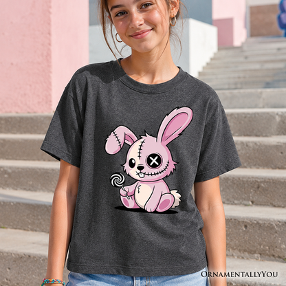 Pink Zombie Bunny Tee For Cute Kids And Halloween