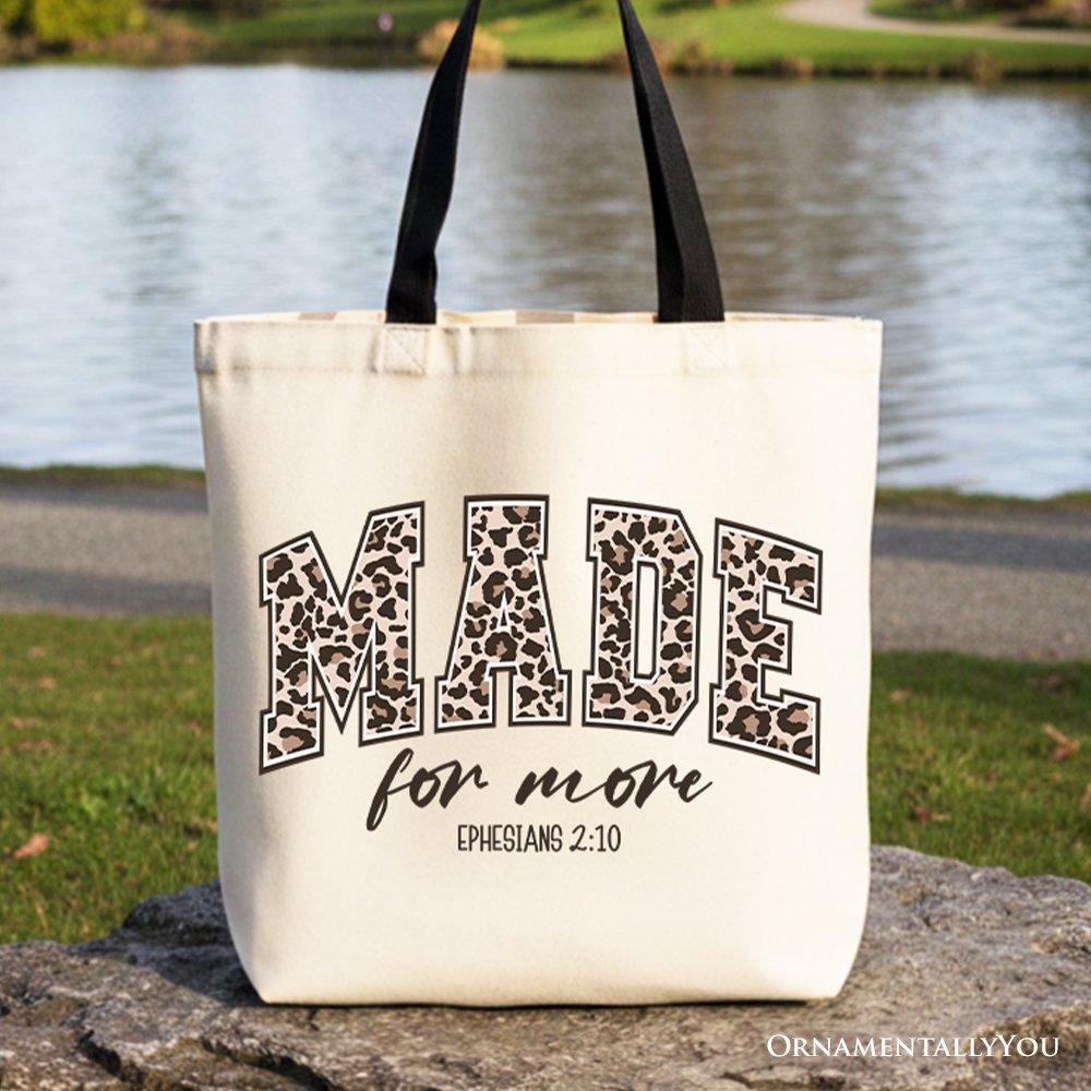 Christian Canvas Tote Bag with a Leopard Print