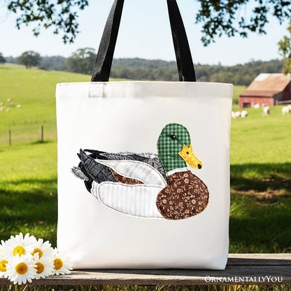 Mallard Duck Faux Patchwork Tote Bag and Shopper