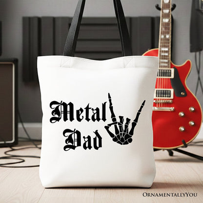 Metal Dad Skeleton Tote Bag and Rock Sign