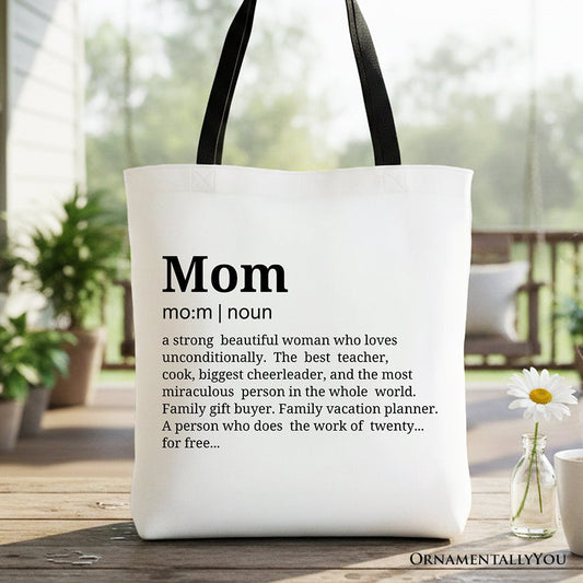 Funny Mom Definition Canvas Tote Bag and a Gift