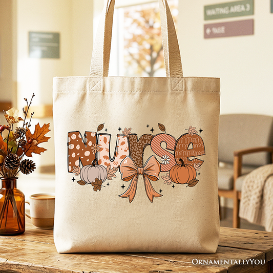Nurse Coquette Fall Tote Bag and Cozy Pumpkins