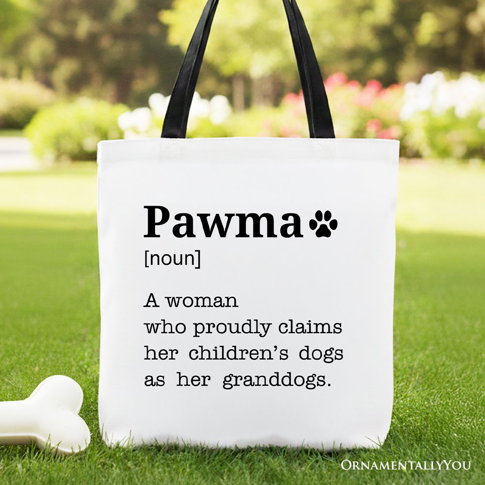 Spacious Canvas Tote Bag For A New Dog Mom