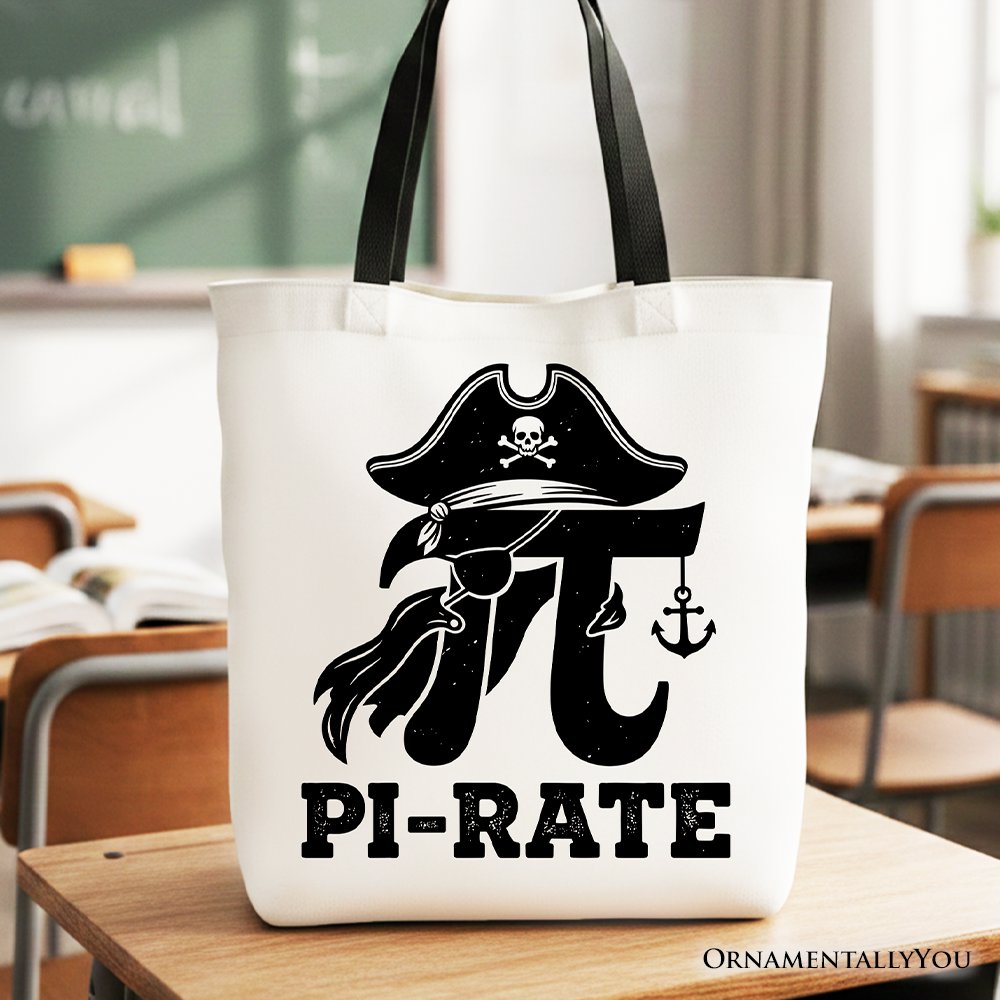 Pirate Pi Day Math and Gift Canvas Tote Bag