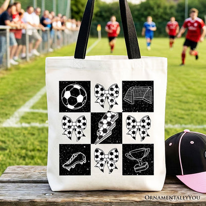 Retro Checkered Soccer Tote and Canvas Game Day