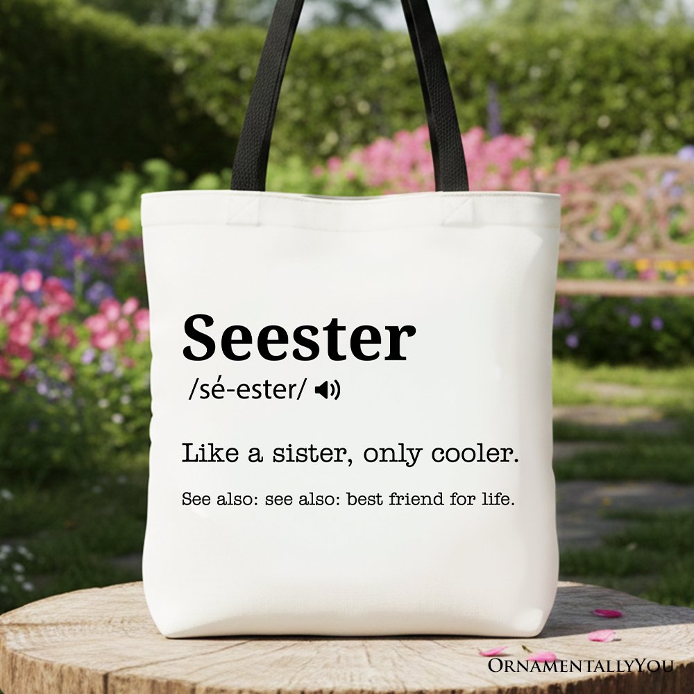 Seester Definition Canvas Tote Bag for a Sister