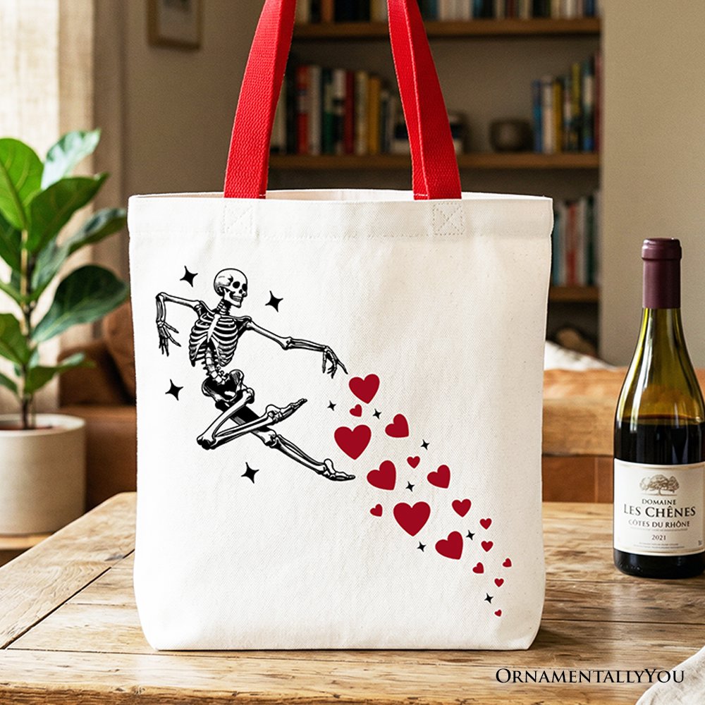 Skeleton Hearts Valentine Tote Bag for Women