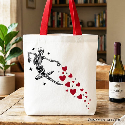 Skeleton Hearts Valentine Tote Bag for Women
