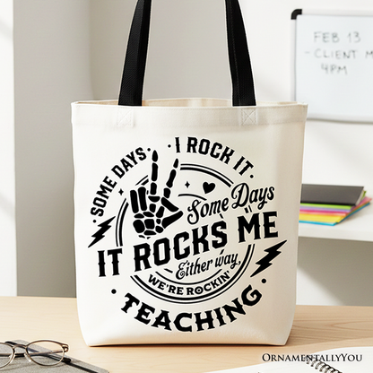 Funny Teacher Canvas Tote Bag and Gift Set