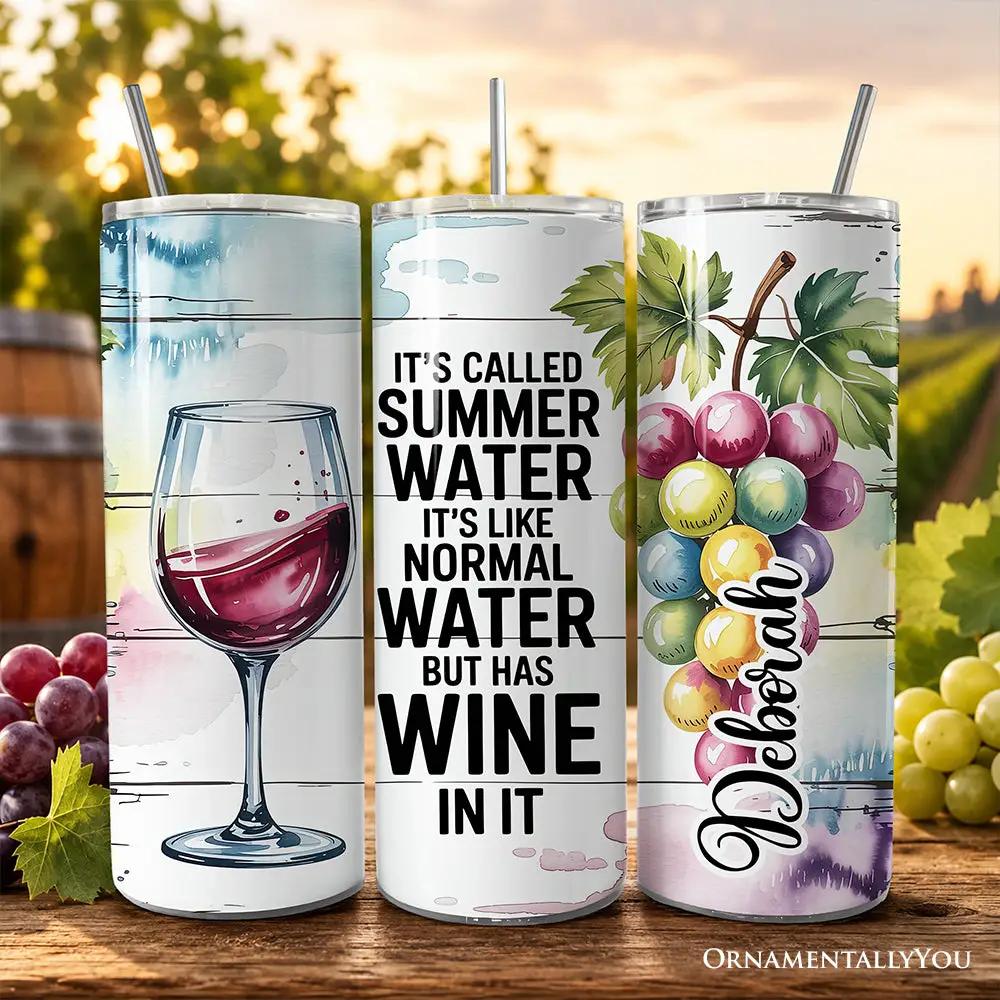 Summer Water Is Wine 20oz Tumbler 3-pack with lids and steel straws OrnamentallyYou on Tampa Home & Garden Store